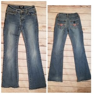 Juniors Sz 3 ANGELS Med Wash Faded Distressed Jean